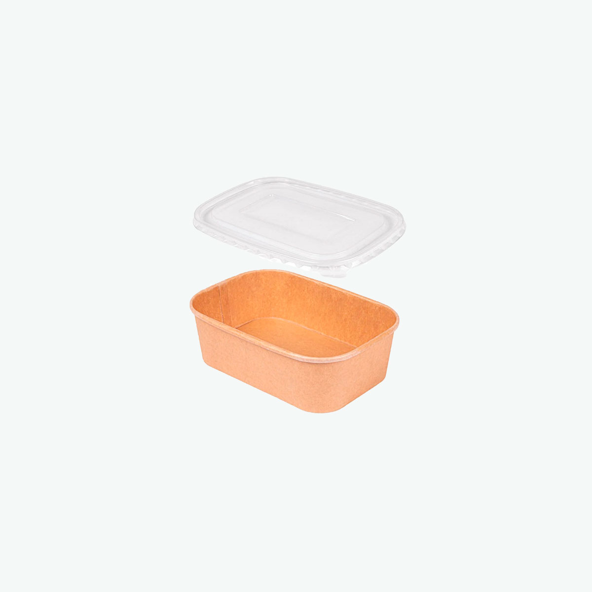 Envase Rectangular Kraft 500ml con Tapa PP
